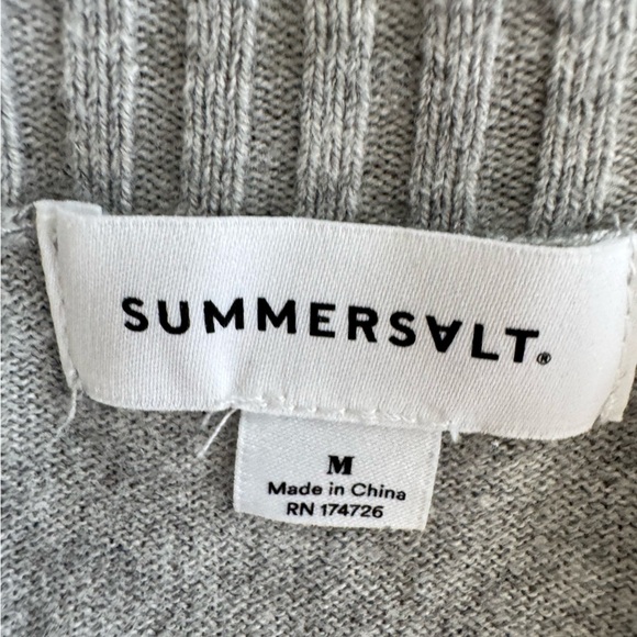 Summersalt The Colorblock Short Sleeve Cotton Cashmere Sweater Sz‎ M Minimalist - Picture 4 of 5